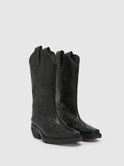 Schuh Dora Leather Western Knee Boots - Image 1 of 3