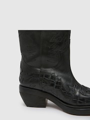 Schuh Dora Leather Western Knee Boots - Image 3 of 3