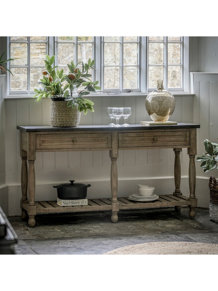 Gallery Home Natural Eastfield 2 Drawer Console Table - Image 13 of 13