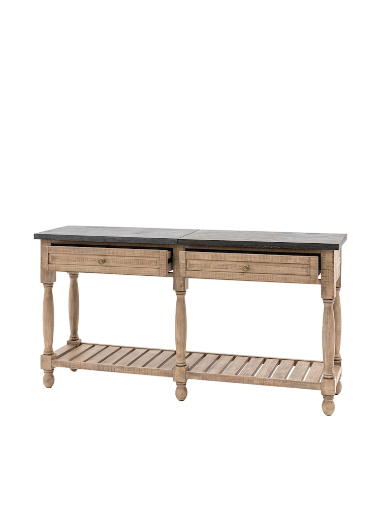 Gallery Home Natural Eastfield 2 Drawer Console Table - Image 6 of 6 Gallery Home Natural Eastfield 2 Drawer Console Table - Image 6 of 6