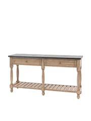 Gallery Home Natural Eastfield 2 Drawer Console Table - Image 7 of 8