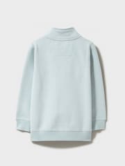 Crew Clothing Sky Blue 100% Cotton Half Zip Jumper - Image 4 of 5
