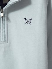 Crew Clothing Sky Blue 100% Cotton Half Zip Jumper - Image 5 of 5