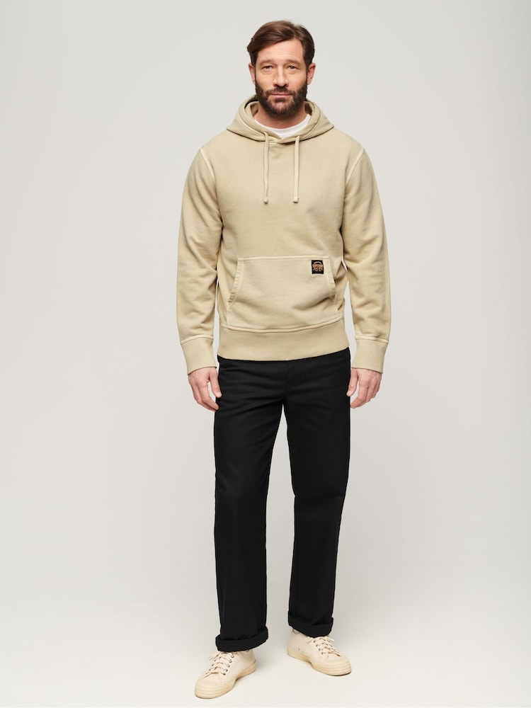Superdry Nude 100% Cotton Contrast Stitch Relaxed Hoodie - Image 2 of 3