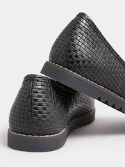 Preto - Sapatilhas de balé Yours Curve Woven com ajuste extra wide EEE fit - Imagem 4 de 5
