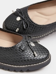 Preto - Sapatilhas de balé Yours Curve Woven com ajuste extra wide EEE fit - Imagem 5 de 5