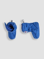 JoJo Maman Bébé Cobalt Blue Fleece Lined Booties - Image 3 of 4