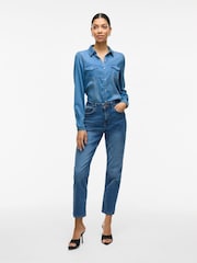 VILA Light Blue Pocket Detail Lightweight Denim Shirt - Image 4 of 6