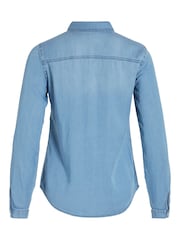 VILA Light Blue Pocket Detail Lightweight Denim Shirt - Image 6 of 6