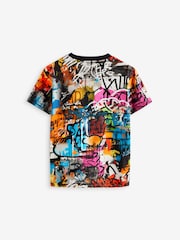 Black Graffiti Controller Short Sleeve All Over Print 100% Cotton Regular Fit T-Shirt (3-16yrs) - Image 2 of 5