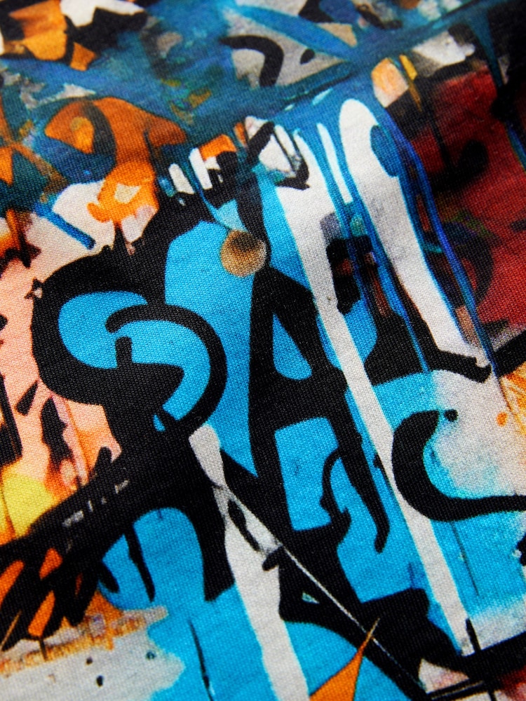 Black Graffiti Controller Short Sleeve All Over Print 100% Cotton Regular Fit T-Shirt (3-16yrs) - Image 5 of 5