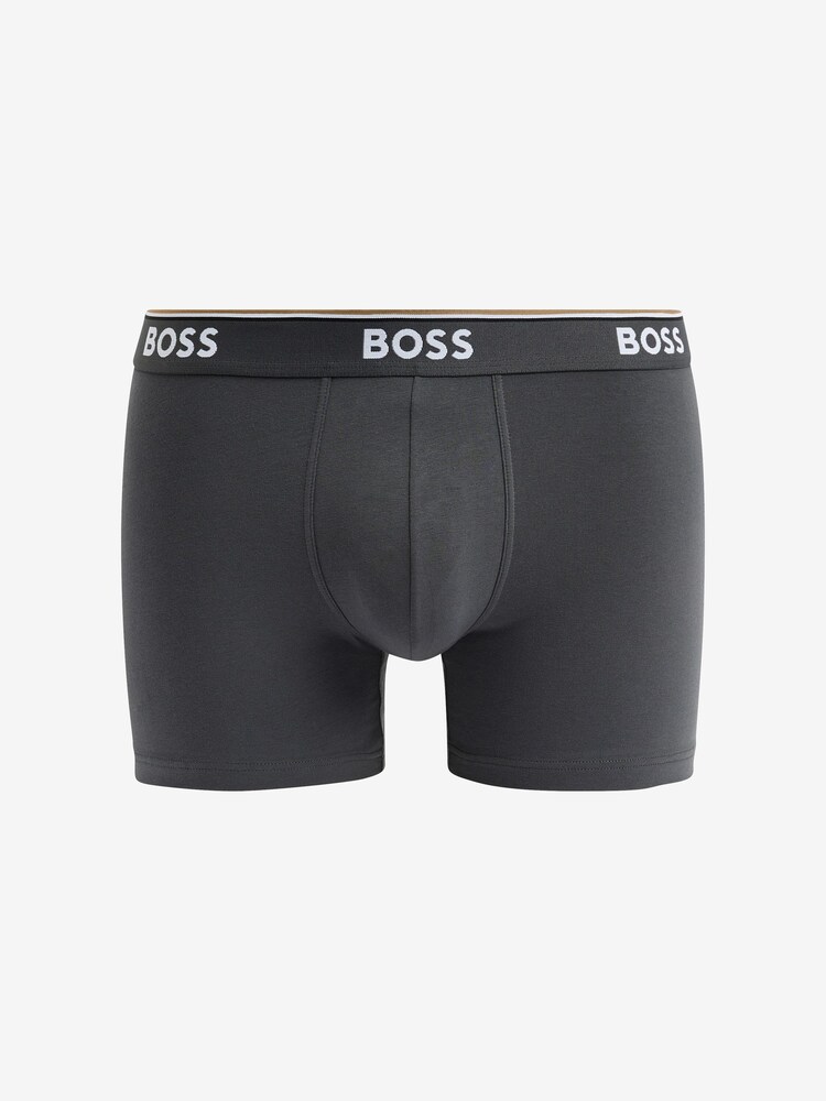 Bleu - Slips BOSS boxer en coton stretch 3 Lot à logo - Image 2 de 4