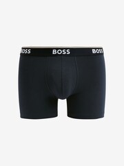 Bleu - Slips BOSS boxer en coton stretch 3 Lot à logo - Image 4 de 4