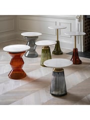 Gallery Home Blue Marrakesh Glass and Marble Side Table - Image 2 of 6