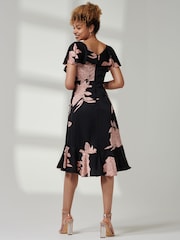 Jolie Moi Pink Deep Plunge V-Neck Midi Dress - Image 2 of 6