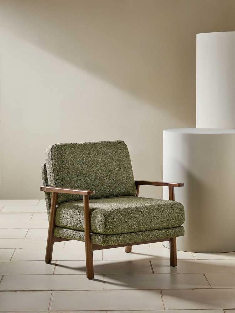MADE.COM Forrest Green Pax Boucle Lars Accent Chair - Image 2 of 5