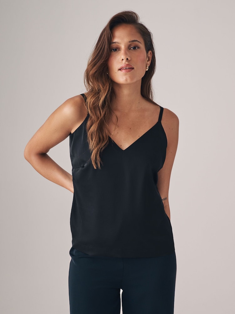 The Set Berry Red/Black 2 Pack Satin Cami Top - Image 1 of 11