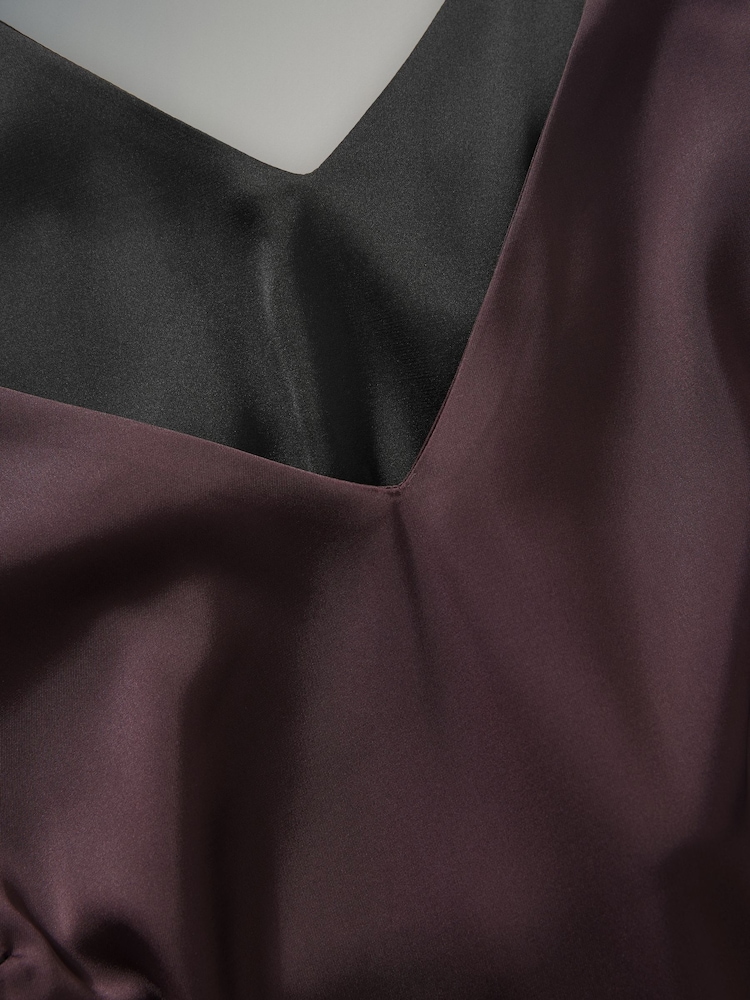 The Set Berry Red/Black 2 Pack Satin Cami Top - Image 10 of 11