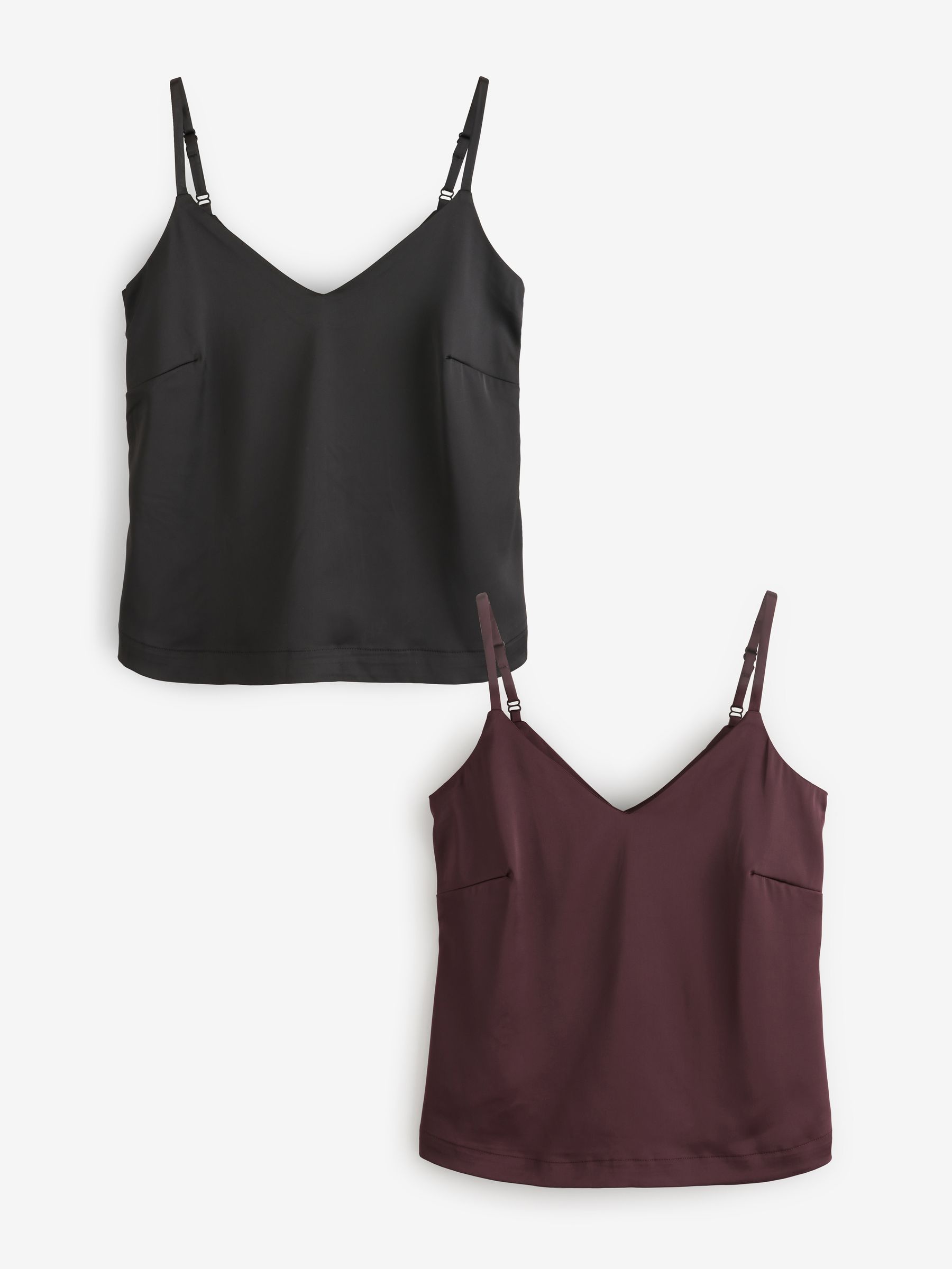 Buy The Set Berry Red/Black 2 Pack Satin Cami Top from Next USA