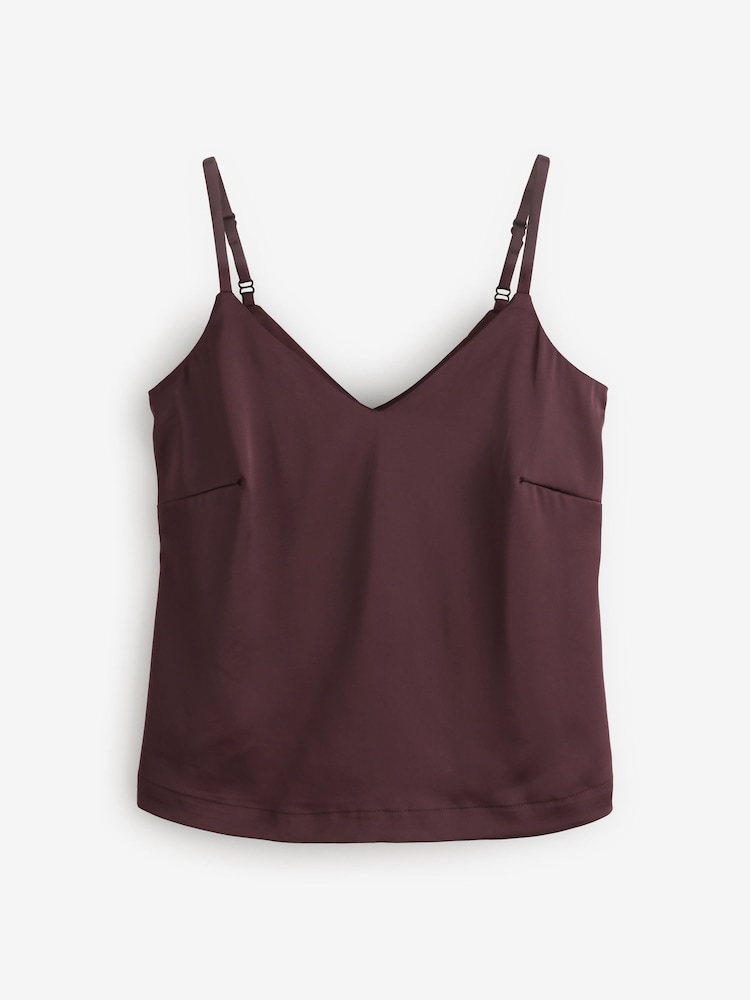 The Set Berry Red/Black 2 Pack Satin Cami Top - Image 7 of 11