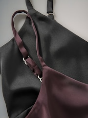 The Set Berry Red/Black 2 Pack Satin Cami Top - Image 9 of 11