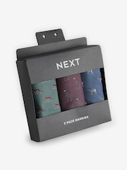 Navy 100% Cotton Safari Print Handkerchiefs 3 Pack - Image 1 of 1