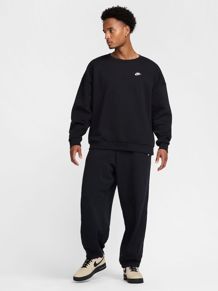 Nike Black Oversized Club Fleece Sweatshirt - Image 1 of 6