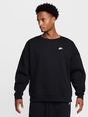 Nike Black Oversized Club Fleece Sweatshirt - Image 2 of 6