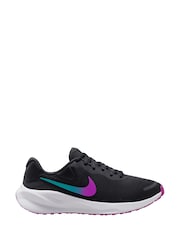 Nike Black/Purple Revolution 7 Road Running Trainers - Image 1 of 4