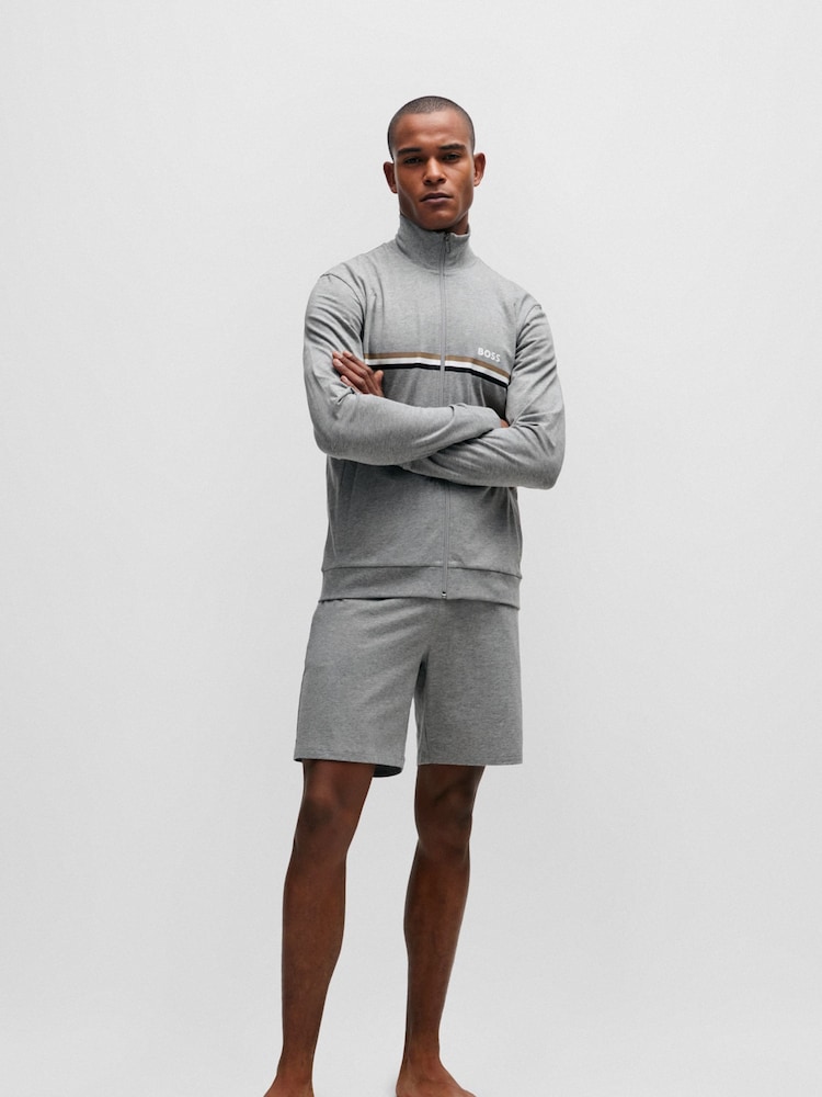 BOSS Grey Signature Detail Jersey Short Sets - Image 2 of 4