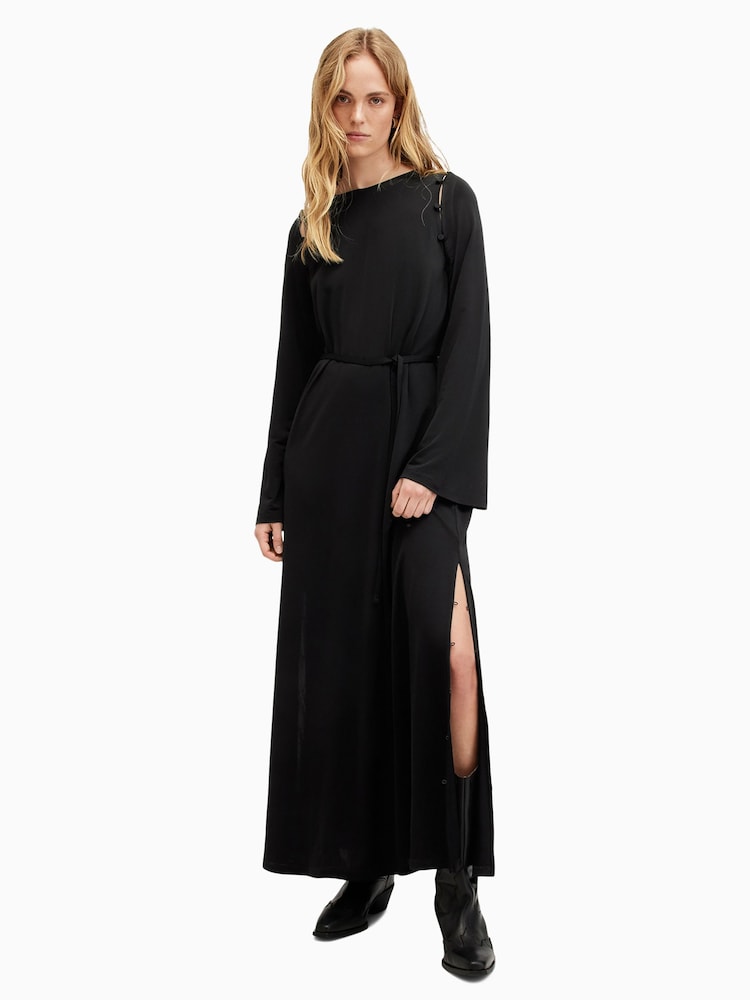 AllSaints Black Susannah Dress - Image 1 of 8