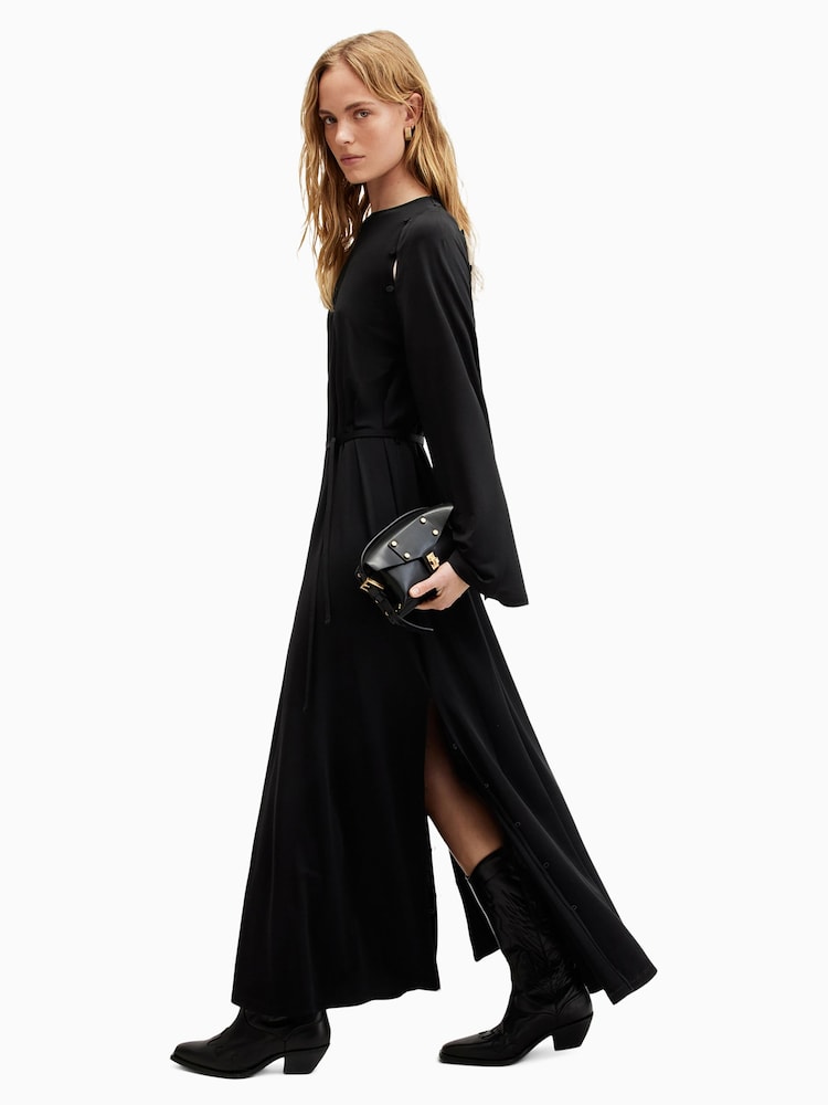 AllSaints Black Susannah Dress - Image 3 of 8