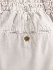 Light Grey Slim fit Premium Linen Drawstring Trousers - Image 10 of 11