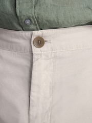 Light Grey Slim fit Premium Linen Drawstring Trousers - Image 7 of 11