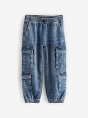Blue Balloon Denim Cargo 100% Cotton Jeans with Elasticated Waist (3-16yrs) - Image 7 of 10