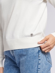 U.S. Polo Assn. White Regular Fit Womens Crew Neck Jumper - Image 4 of 7