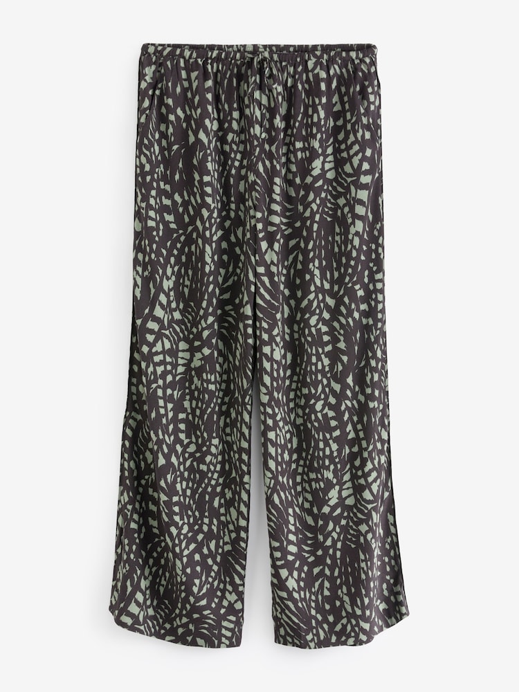 Hush Black Charcoal Mark Layla Printed Tie Waist Trousers - Image 5 of 5