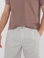 Threadbare Ecru Cotton Lyocell Jogger Style Shorts - Image 1 of 4