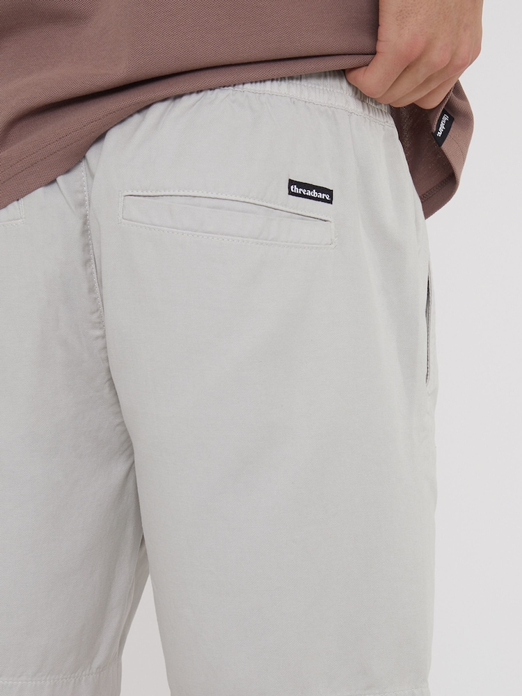 Threadbare Ecru Cotton Lyocell Jogger Style Shorts - Image 4 of 4