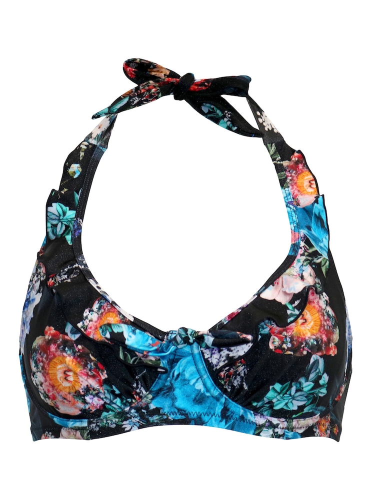 Pour Moi Black Lisbon Halter Underwired Bikini Top - Image 3 of 4