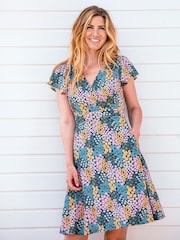 Brakeburn Blue Wildflower Meadow Wrap Dress - Image 1 of 6