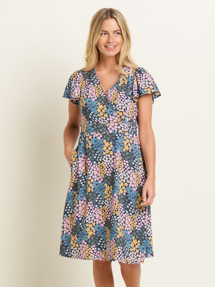 Brakeburn Blue Wildflower Meadow Wrap Dress - Image 2 of 6