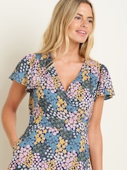Brakeburn Blue Wildflower Meadow Wrap Dress - Image 4 of 6