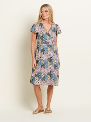 Brakeburn Blue Wildflower Meadow Wrap Dress - Image 5 of 6