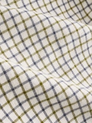 Ecru White Check Long Sleeve 100% Cotton Oxford Shirt - Image 9 of 9