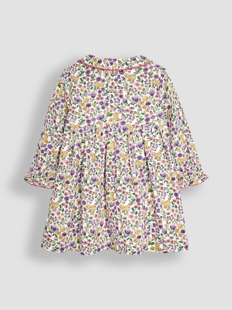 JoJo Maman Bébé Lilac Floral Cord Shirt Dress - Image 2 of 3