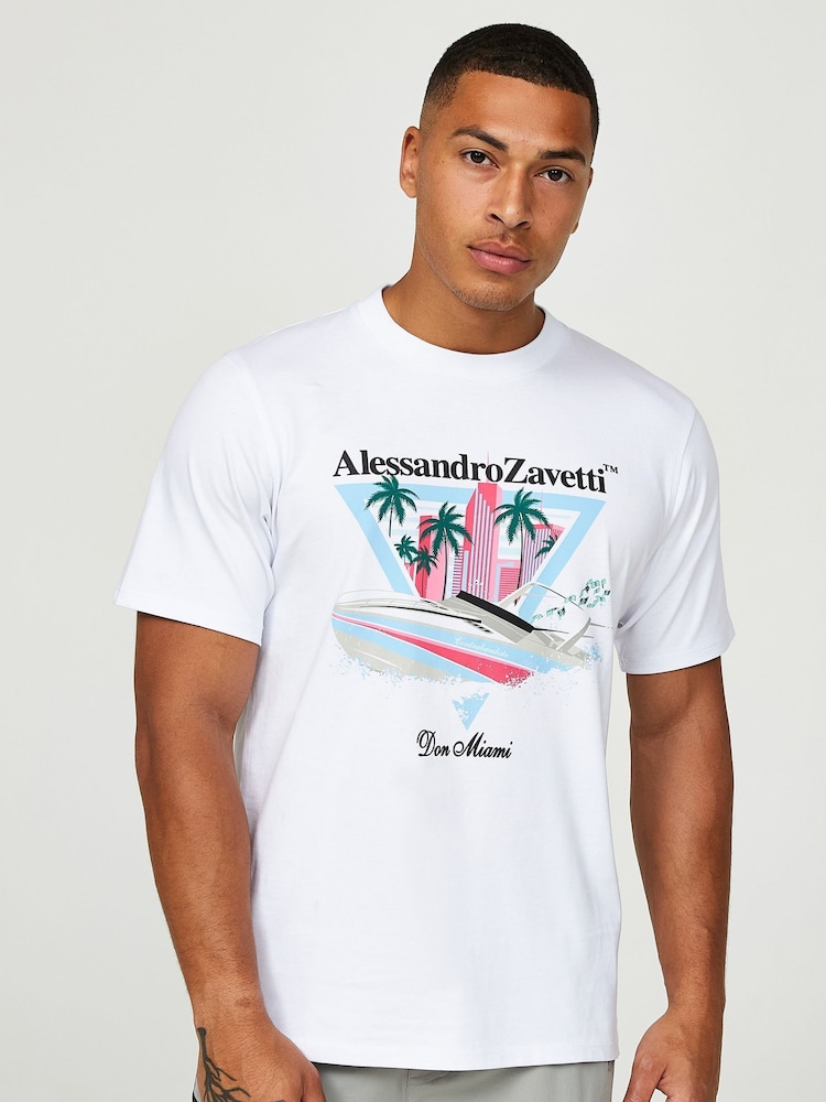 Alessandro Zavetti 100% Cotton Vice White T-Shirt - Image 1 of 6