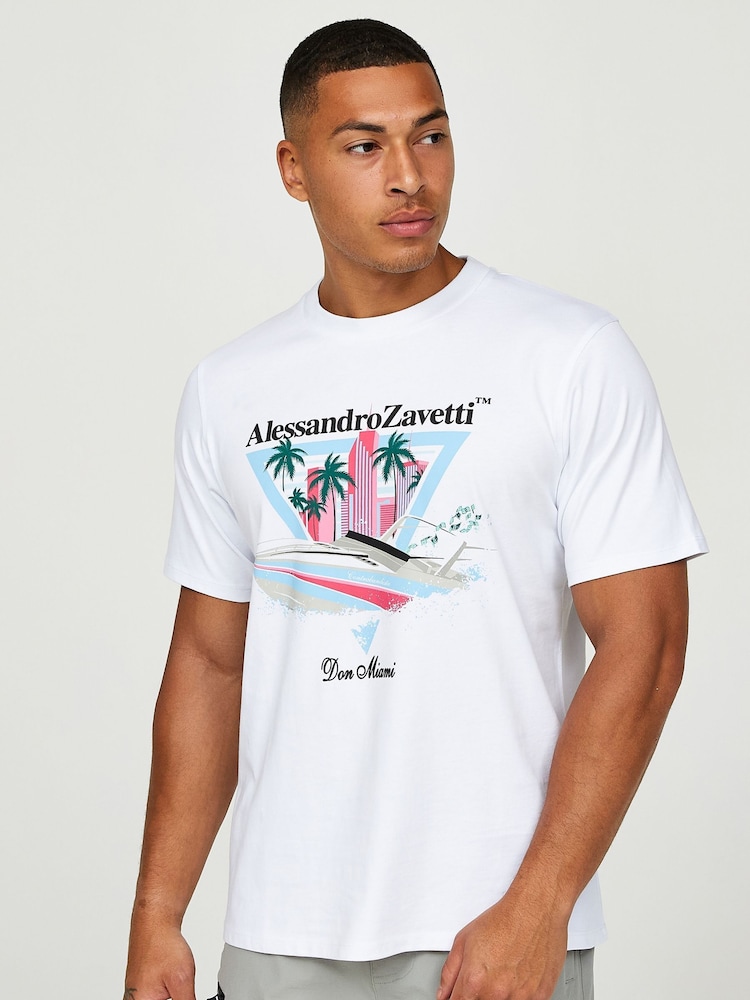 Alessandro Zavetti 100% Cotton Vice White T-Shirt - Image 4 of 6