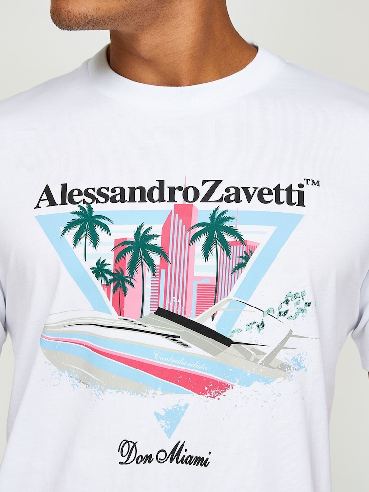 Alessandro Zavetti 100% Cotton Vice White T-Shirt - Image 6 of 6