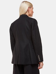 Whistles Black Petite Linen Blend Lindsey Blazer - Image 2 of 5